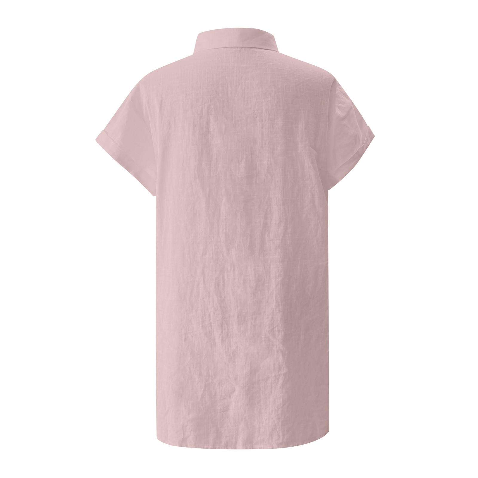 thumbnail image 5 of Vestido camisero de manga corta con botones para mujer: túnica informal de color liso, tejido suave y transpirable, versátil para tres estaciones., 5 of 5